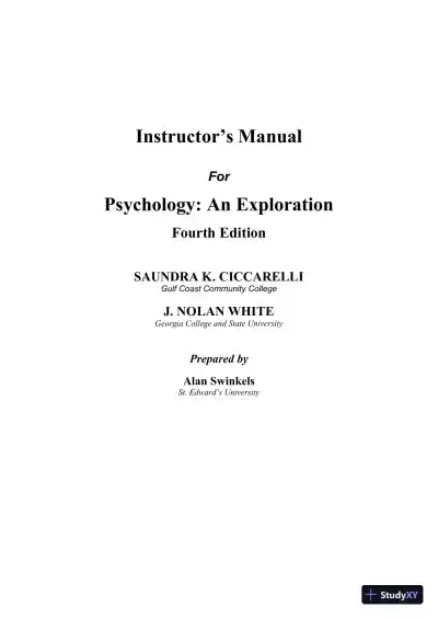 Class Notes for Psychology: An Exploration, 4th Edition - Page 1 preview image