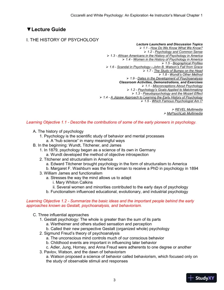 Class Notes for Psychology: An Exploration, 4th Edition, page 16