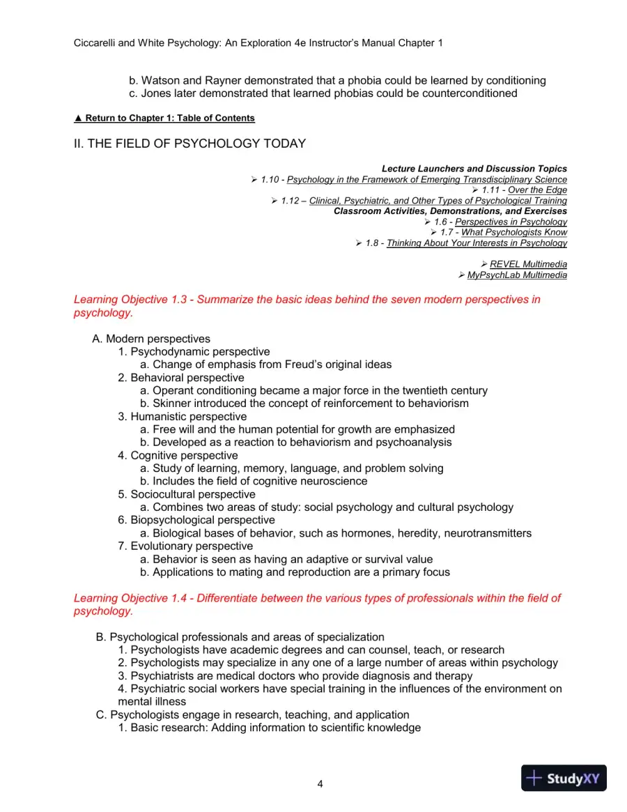 Class Notes for Psychology: An Exploration, 4th Edition, page 17