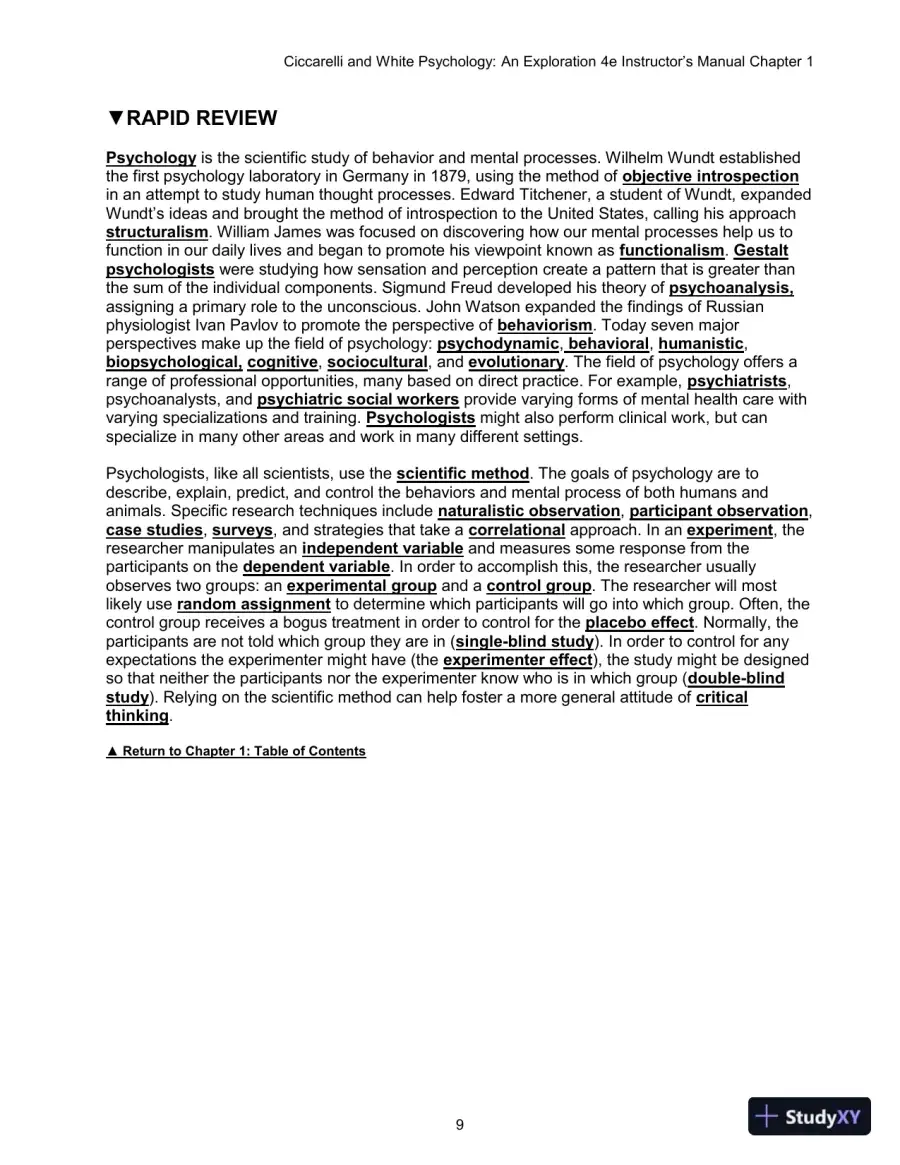 Class Notes for Psychology: An Exploration, 4th Edition, page 22