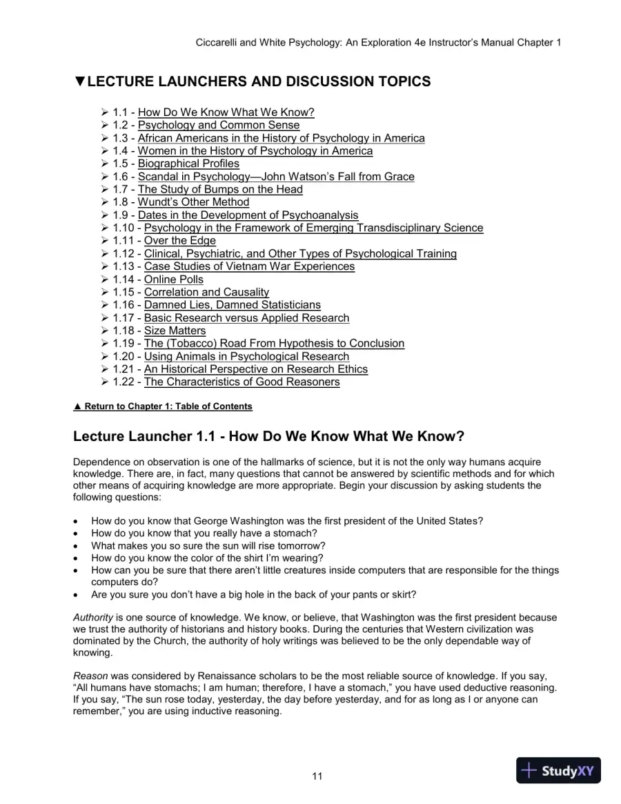 Class Notes for Psychology: An Exploration, 4th Edition, page 24