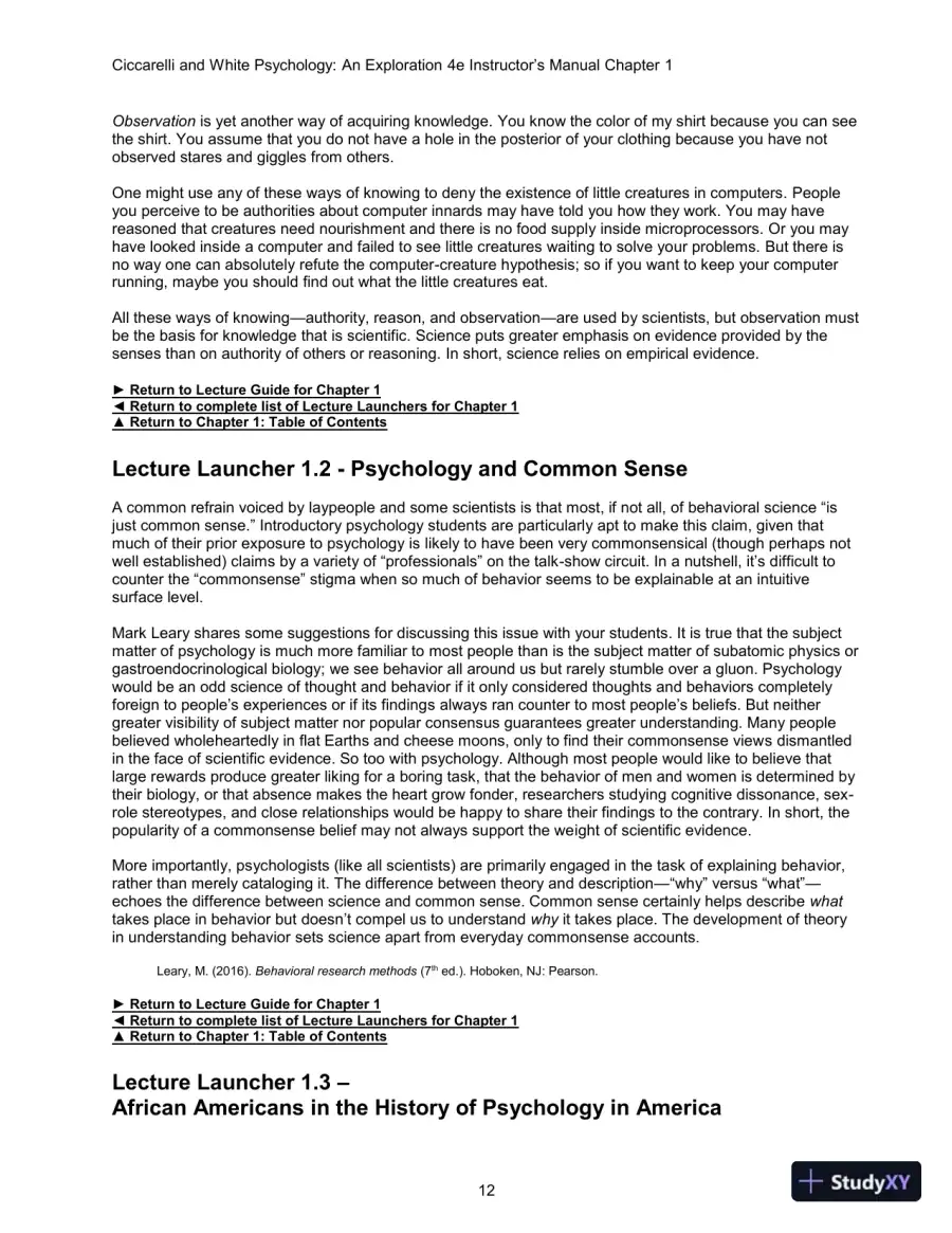 Class Notes for Psychology: An Exploration, 4th Edition, page 25
