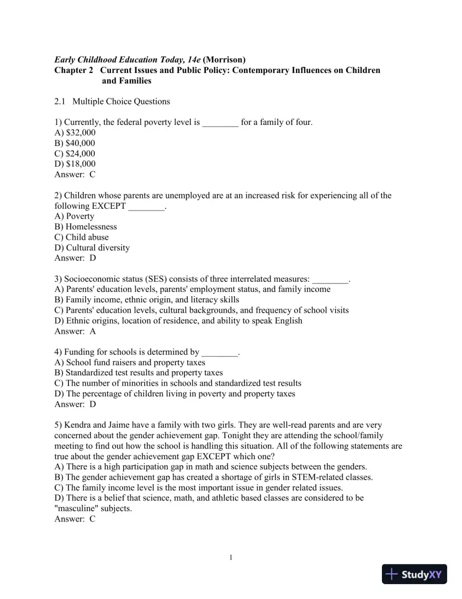 Test Bank for Early Childhood Education Today  , 14th Edition, page 6