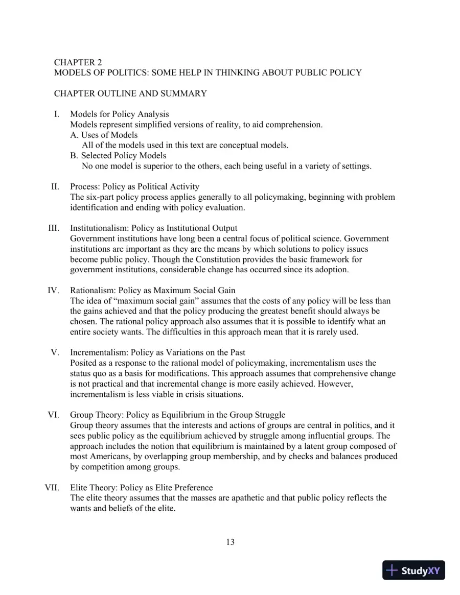 Test Bank for Understanding Public Policy, 15th Edition, page 14
