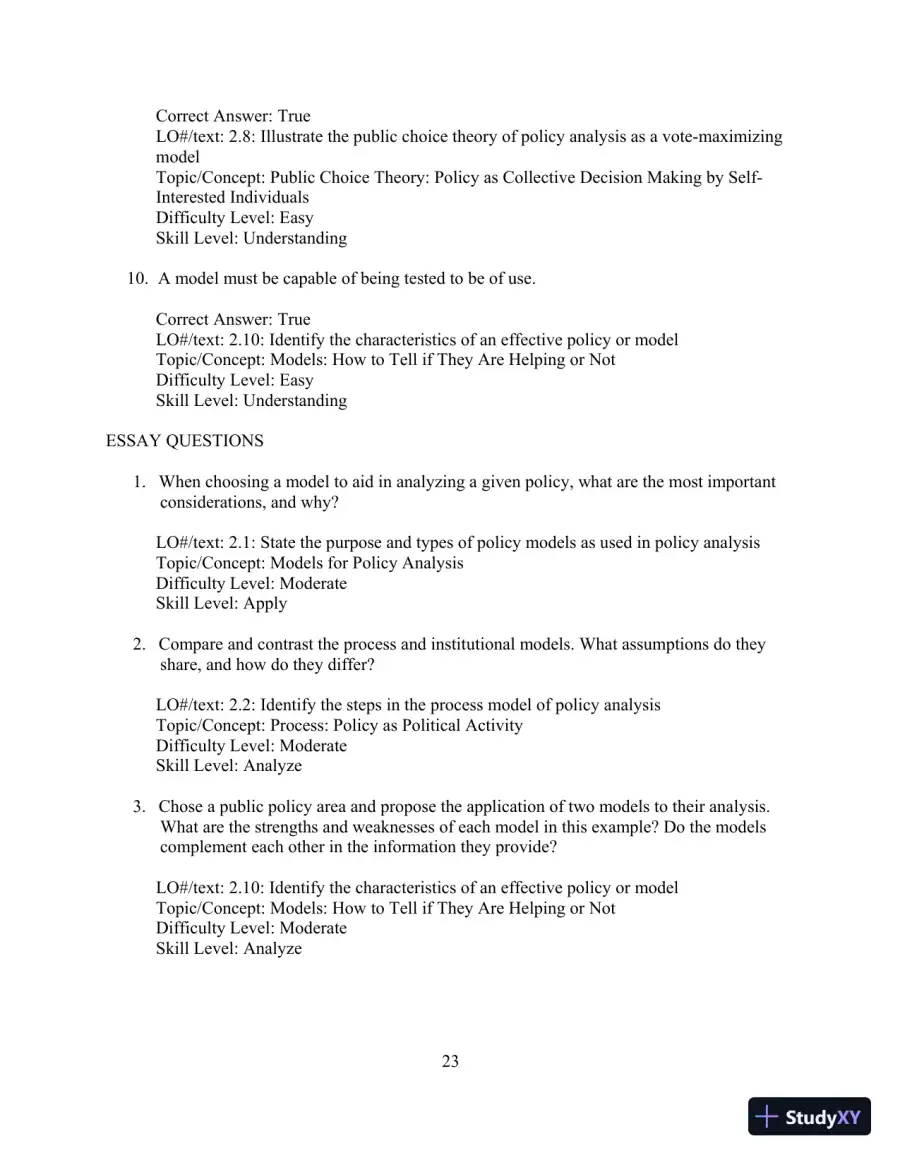 Test Bank for Understanding Public Policy, 15th Edition, page 24
