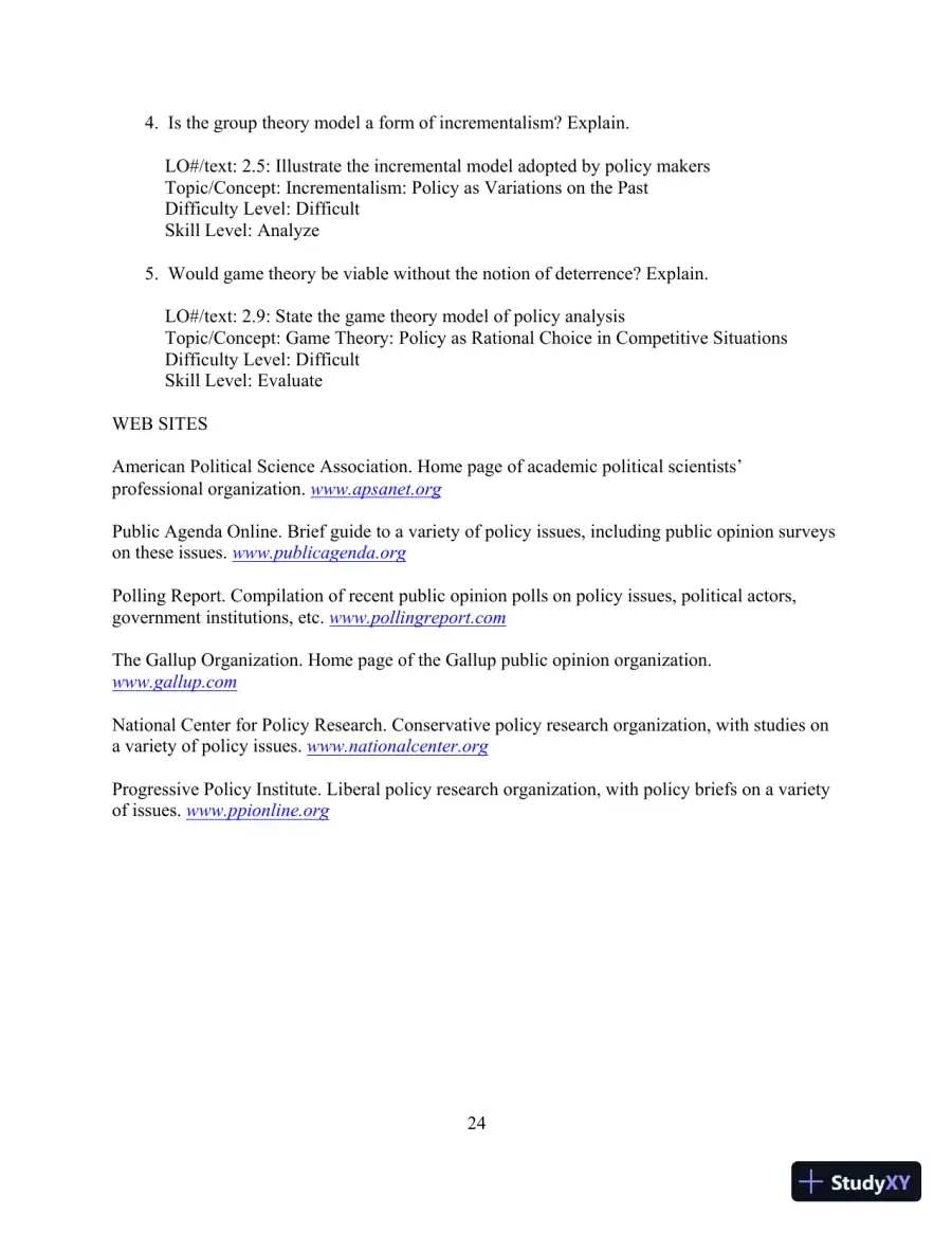 Test Bank for Understanding Public Policy, 15th Edition, page 25