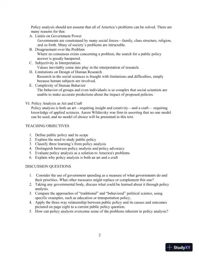 Test Bank for Understanding Public Policy, 15th Edition - Page 3 preview image