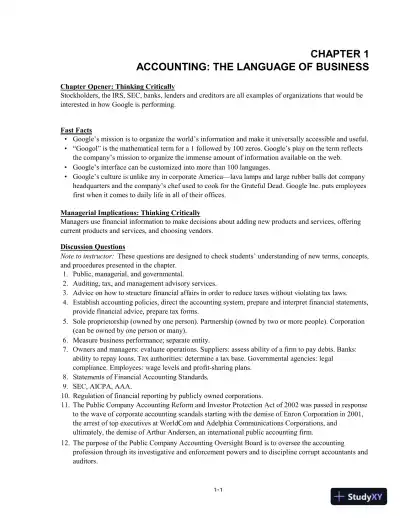 College Accounting (Chapters 1-24) 14th Edition Solution Manual - Page 1 preview image