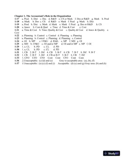 Horngren's Cost Accounting: A Managerial Emphasis, 16th Edition Solution Manual - Page 1 preview image