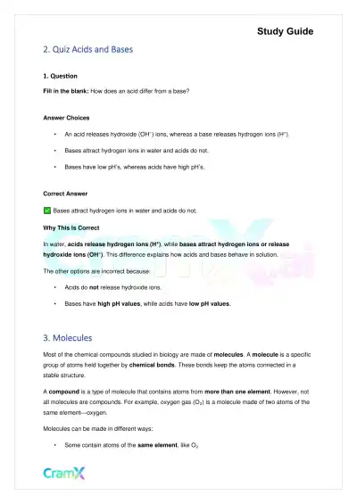 Biology - The Chemical Basis of Life - Page 2 preview image