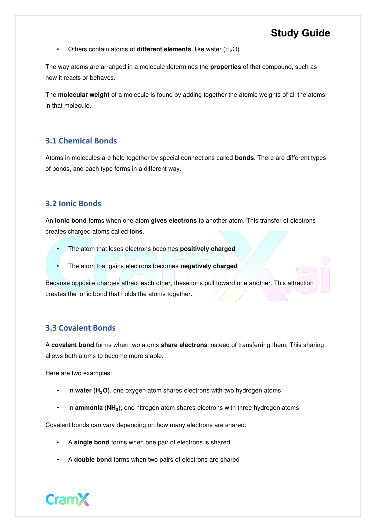 Biology - The Chemical Basis of Life - Page 3 preview image