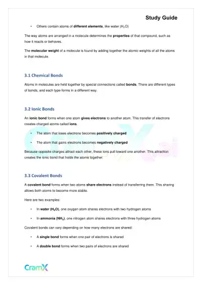 Biology - The Chemical Basis of Life - Page 3 preview image