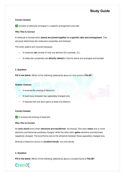 Biology - The Chemical Basis of Life - Page 5 preview image