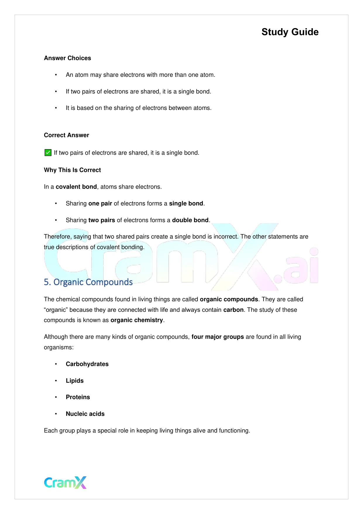 Biology - The Chemical Basis of Life - Page 6 preview image