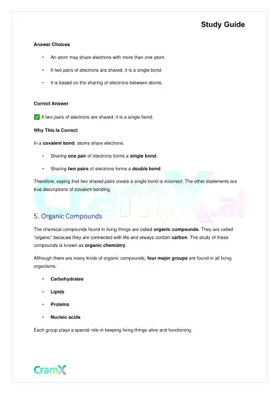 Biology - The Chemical Basis of Life - Page 6 preview image