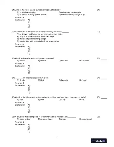 Human Anatomy And Physiology, 8th Edition Test Bank - Page 6 preview image