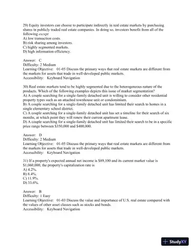 Real Estate Principles: A Value Approach 5th Edition Test Bank - Page 11 preview image