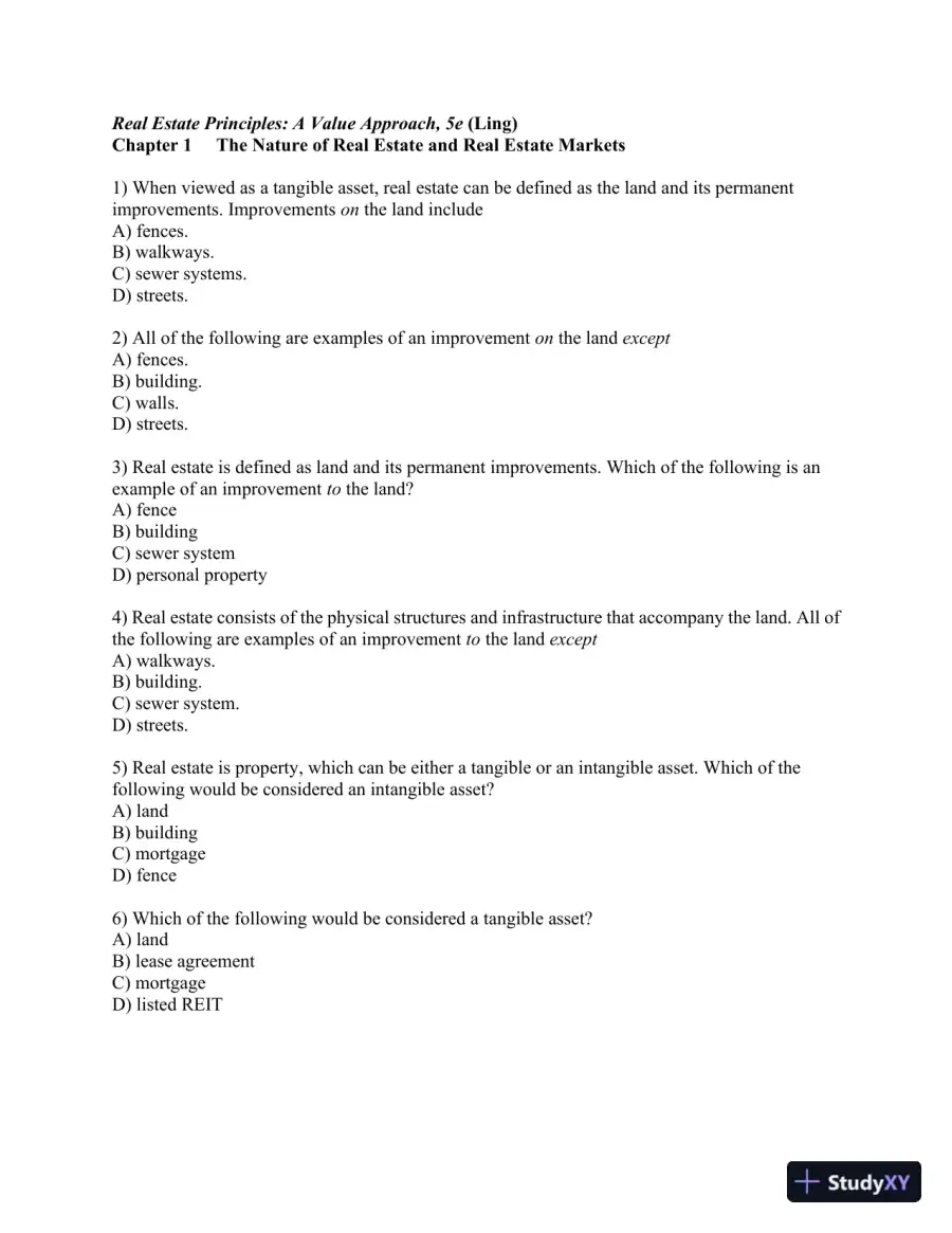 Real Estate Principles: A Value Approach 5th Edition Test Bank, page 12