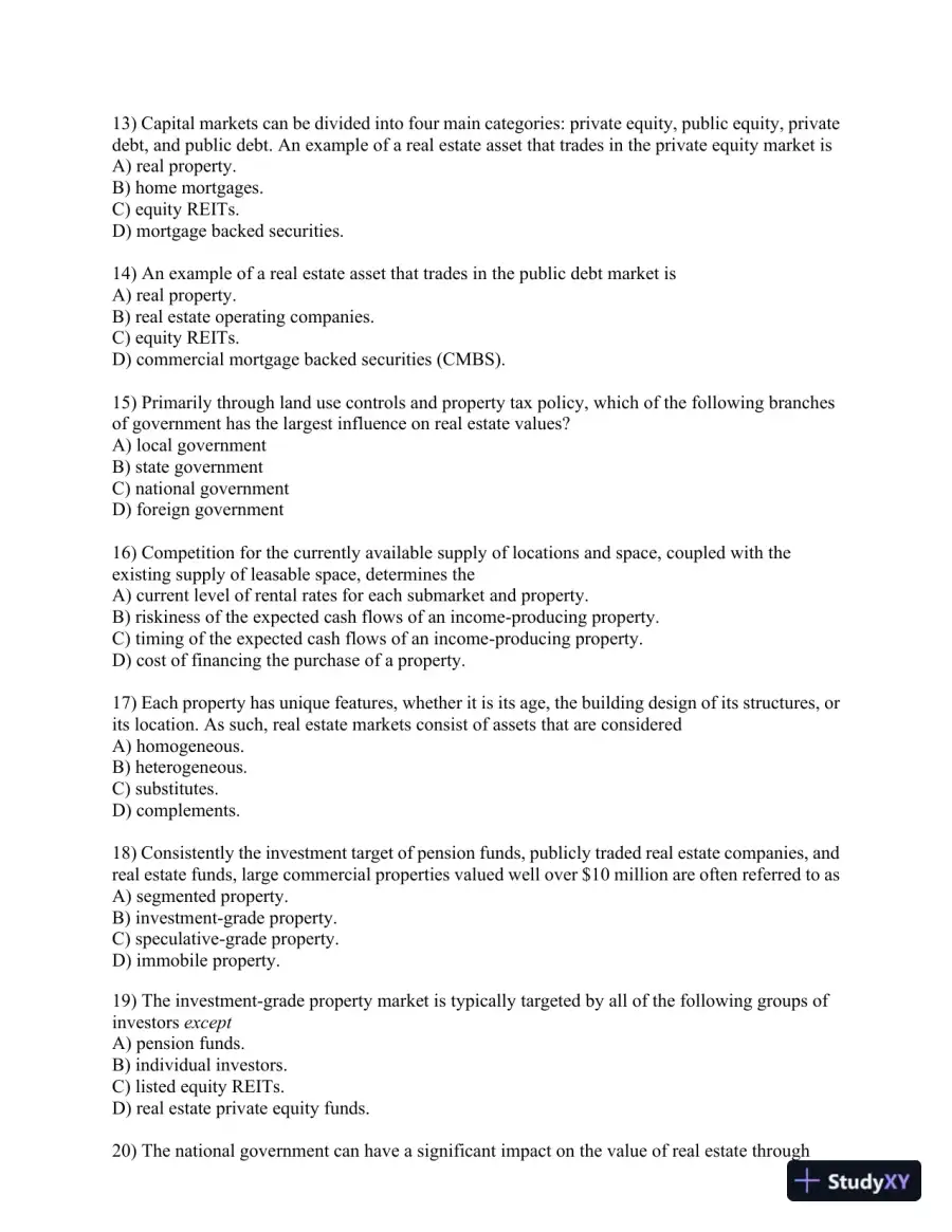 Real Estate Principles: A Value Approach 5th Edition Test Bank, page 14