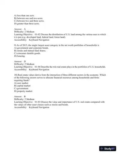 Real Estate Principles: A Value Approach 5th Edition Test Bank - Page 4 preview image