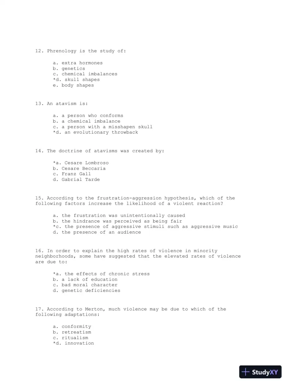 Violence: The Enduring Problem Second Edition Test Bank, page 10