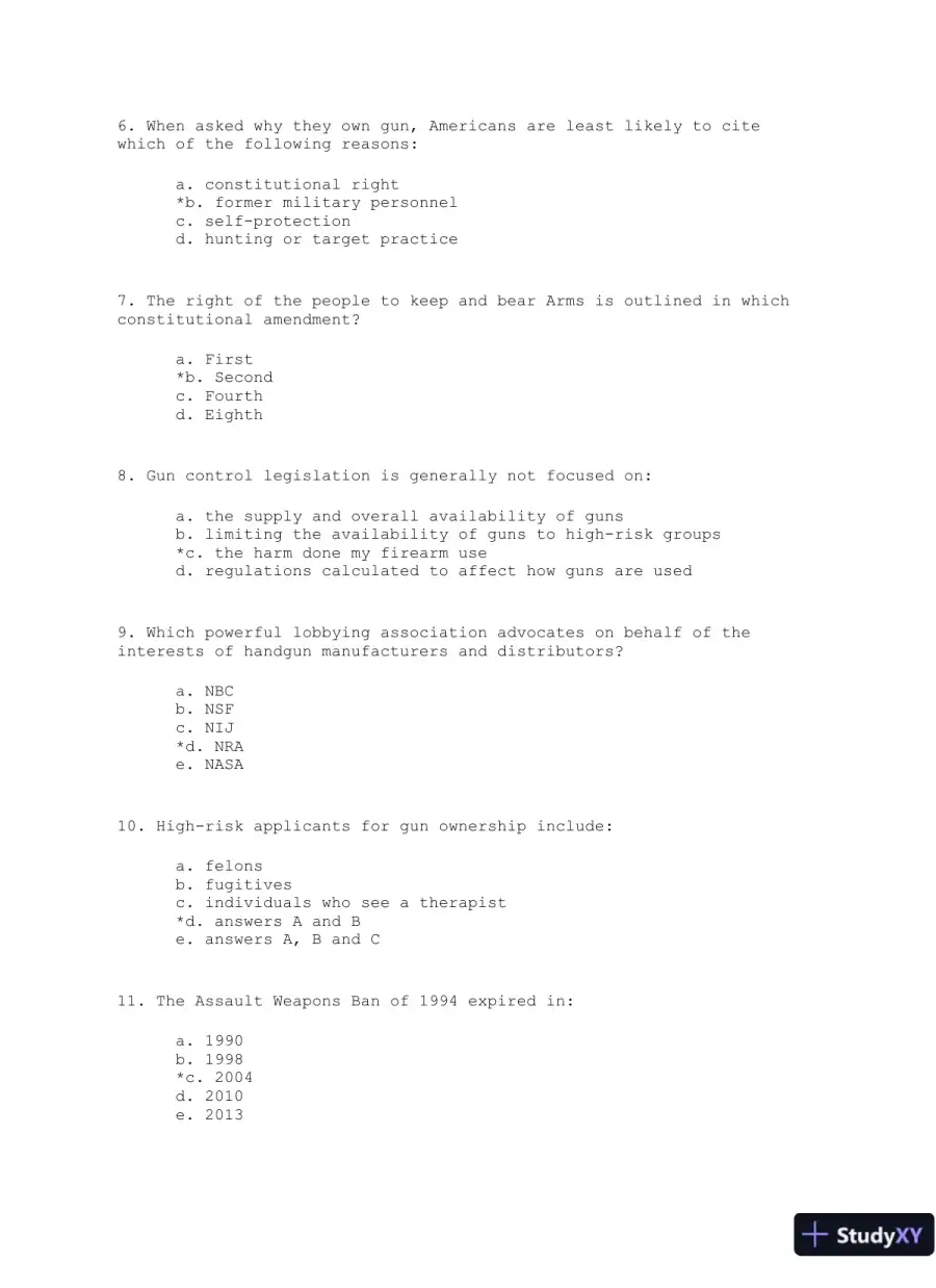 Violence: The Enduring Problem Second Edition Test Bank, page 14