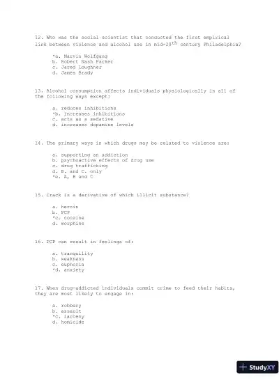 Violence: The Enduring Problem Second Edition Test Bank - Page 15 preview image