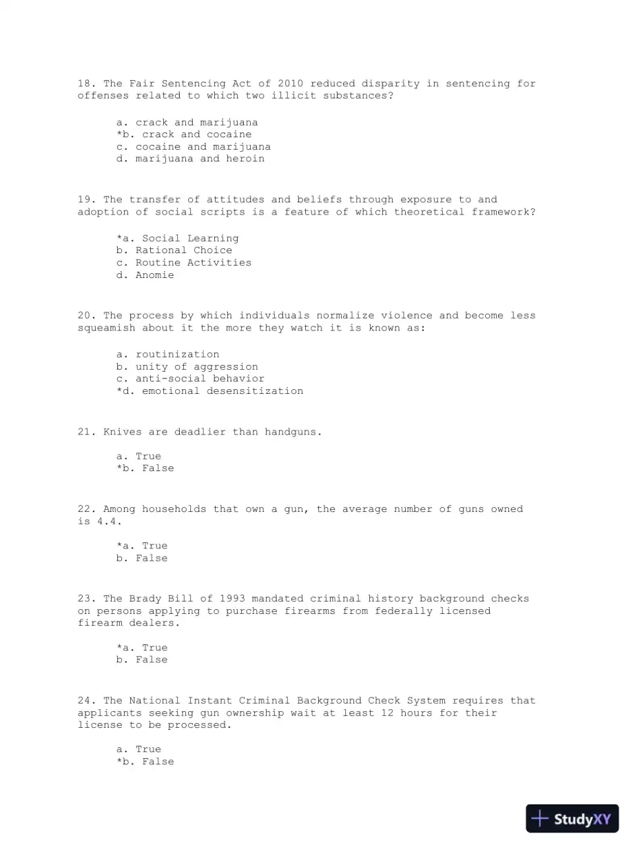 Violence: The Enduring Problem Second Edition Test Bank, page 16