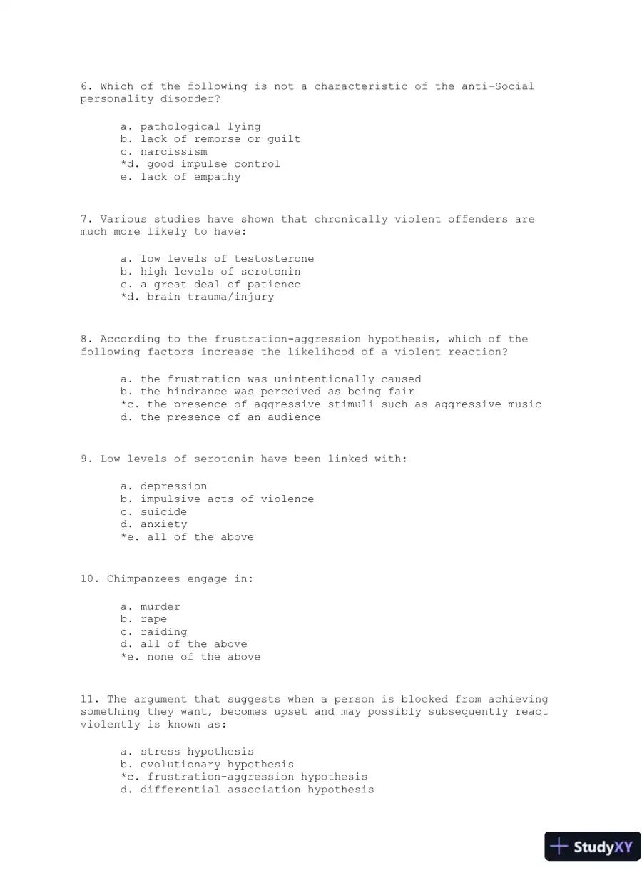 Violence: The Enduring Problem Second Edition Test Bank, page 9