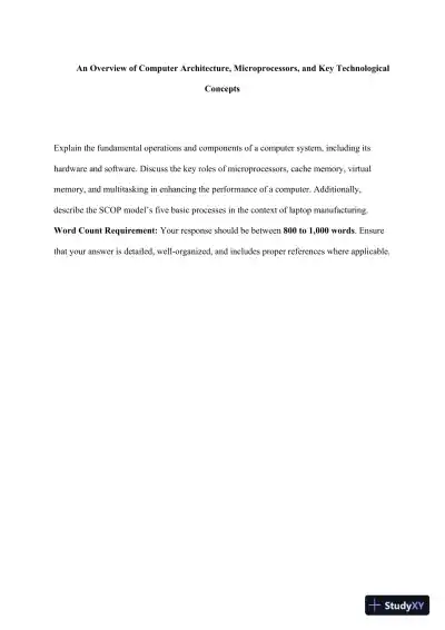 An Overview of Computer Architecture, Microprocessors, and Key Technological Concepts - Page 1 preview image