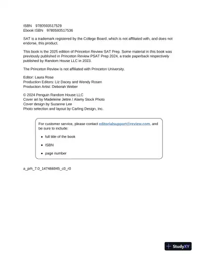 Princeton Review Digital SAT Prep, 2025: 4 Full-Length Practice Tests (2024) - Page 5 preview image