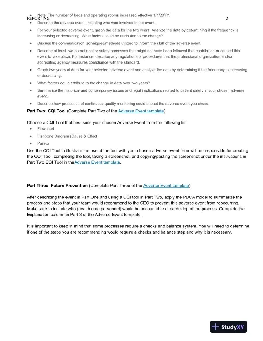HCA375 Adverse Event Reporting: Continuous Quality Monitoring and Accreditation, page 3