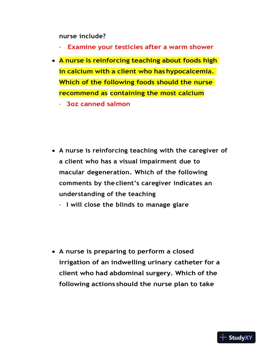 2021, 2022, 2023 ATI PN Medical Surgical Proctored Exam With Answers (84 Solved Questions), page 10
