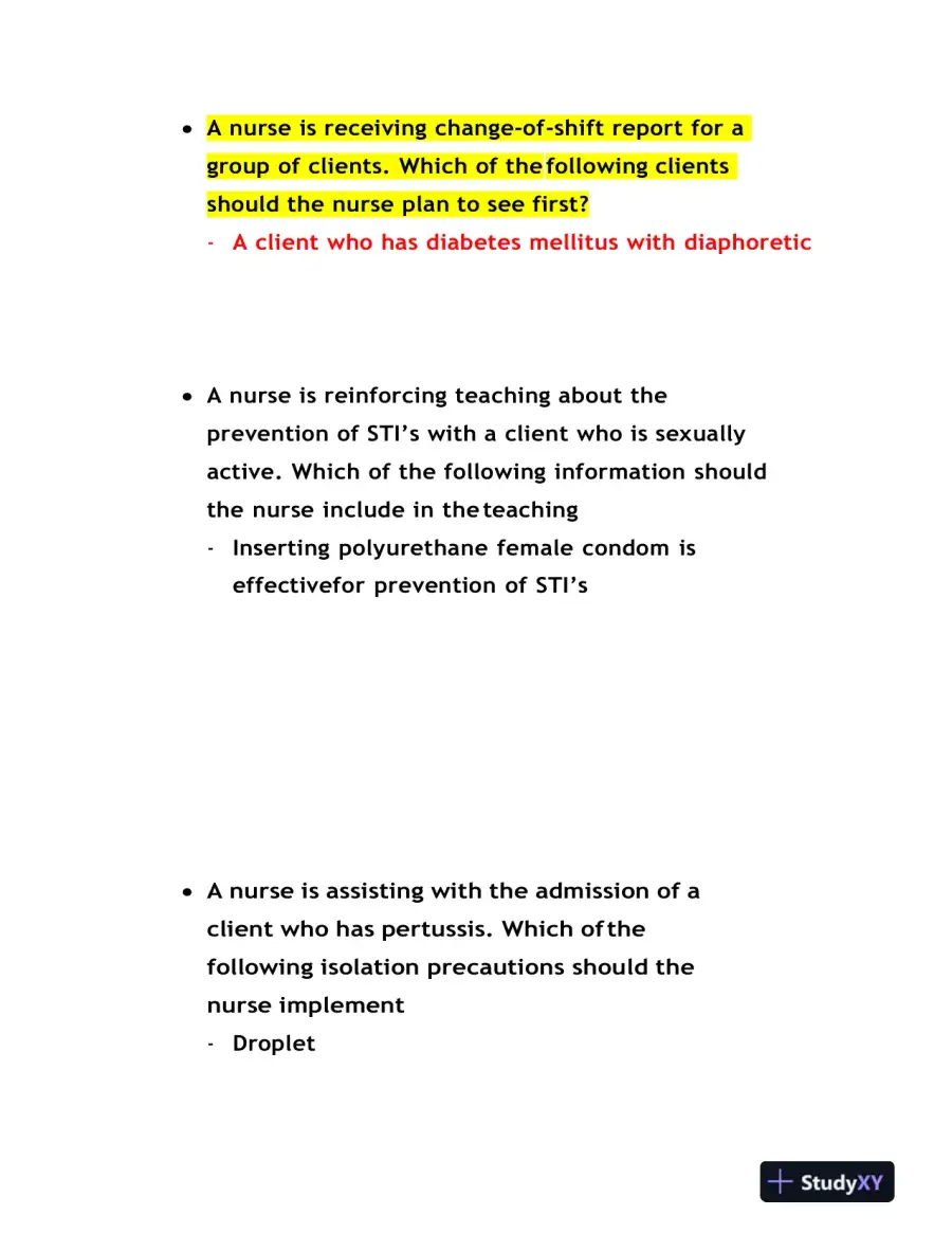 2021, 2022, 2023 ATI PN Medical Surgical Proctored Exam With Answers (84 Solved Questions), page 13