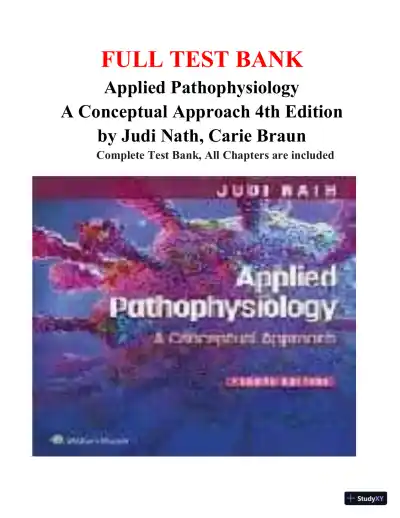 Test Bank for Applied Pathophysiology: A Conceptual Approach, 4th North American Edition (Chapters 1-18) - Page 1 preview image