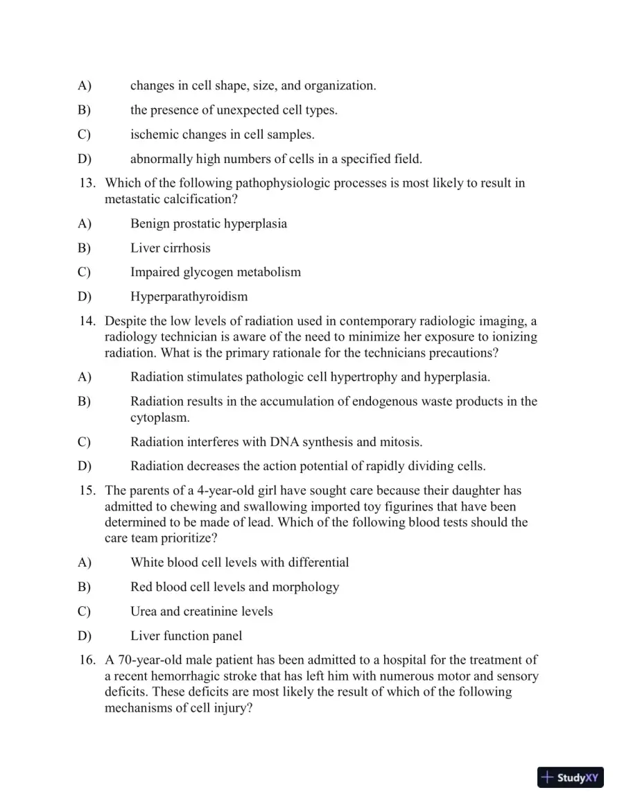 Test Bank for Applied Pathophysiology: A Conceptual Approach, 4th North American Edition (Chapters 1-18), page 11