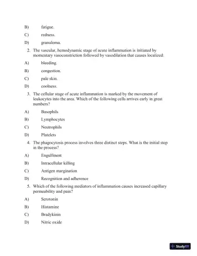 Test Bank for Applied Pathophysiology: A Conceptual Approach, 4th North American Edition (Chapters 1-18) - Page 14 preview image