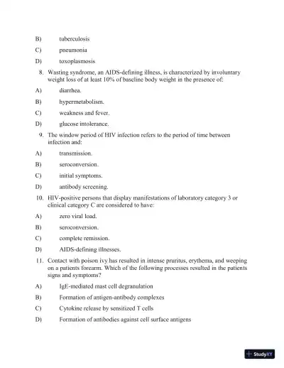 Test Bank for Applied Pathophysiology: A Conceptual Approach, 4th North American Edition (Chapters 1-18) - Page 21 preview image