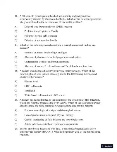 Test Bank for Applied Pathophysiology: A Conceptual Approach, 4th North American Edition (Chapters 1-18) - Page 23 preview image