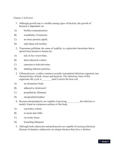 Test Bank for Applied Pathophysiology: A Conceptual Approach, 4th North American Edition (Chapters 1-18) - Page 25 preview image
