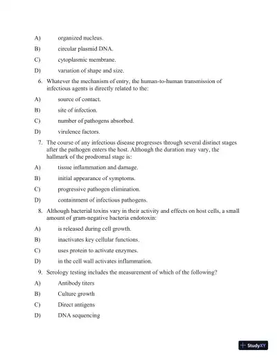 Test Bank for Applied Pathophysiology: A Conceptual Approach, 4th North American Edition (Chapters 1-18) - Page 26 preview image