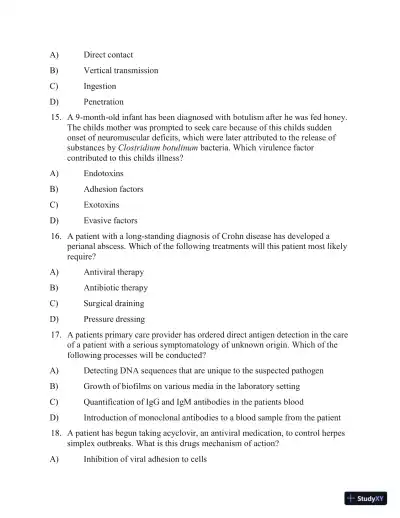 Test Bank for Applied Pathophysiology: A Conceptual Approach, 4th North American Edition (Chapters 1-18) - Page 28 preview image