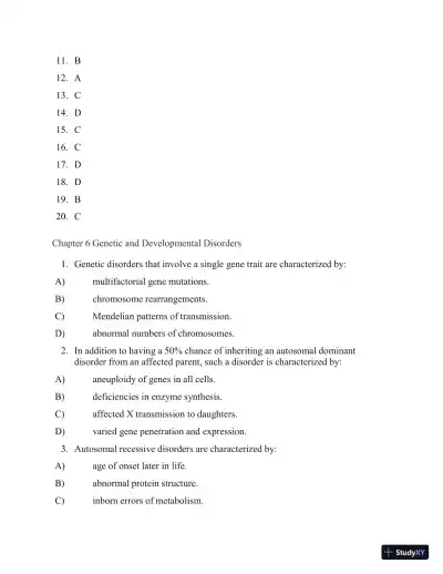Test Bank for Applied Pathophysiology: A Conceptual Approach, 4th North American Edition (Chapters 1-18) - Page 30 preview image