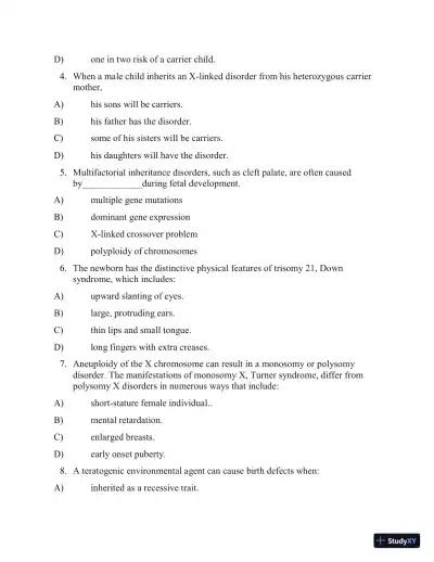 Test Bank for Applied Pathophysiology: A Conceptual Approach, 4th North American Edition (Chapters 1-18) - Page 31 preview image