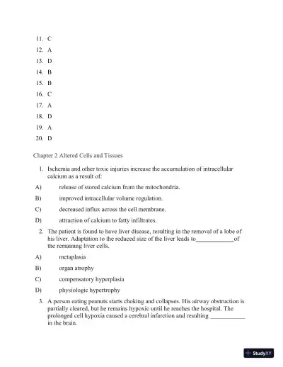 Test Bank for Applied Pathophysiology: A Conceptual Approach, 4th North American Edition (Chapters 1-18) - Page 8 preview image