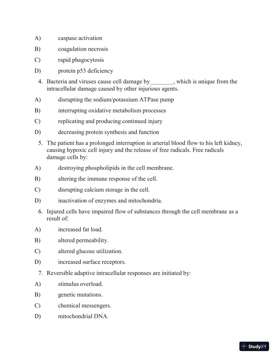 Test Bank for Applied Pathophysiology: A Conceptual Approach, 4th North American Edition (Chapters 1-18), page 9