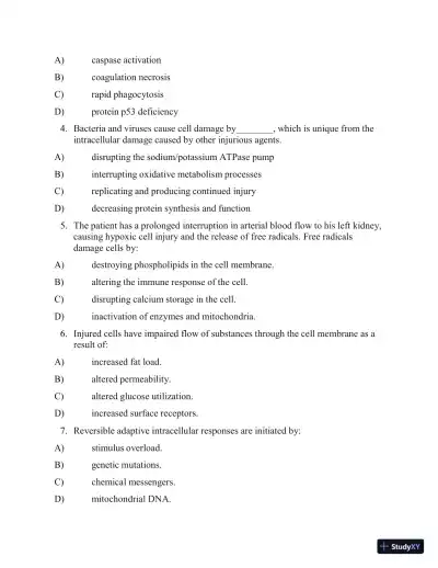 Test Bank for Applied Pathophysiology: A Conceptual Approach, 4th North American Edition (Chapters 1-18) - Page 9 preview image