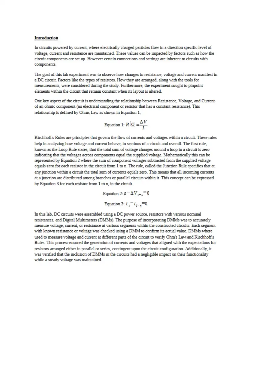Experiment #17 DC Circuits Colin McCormick, page 2