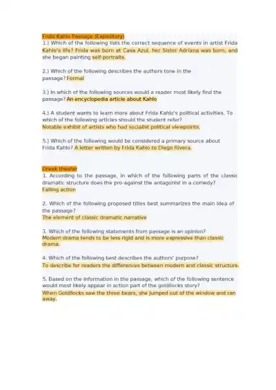 Reading TEAS Exam - Page 5 preview image