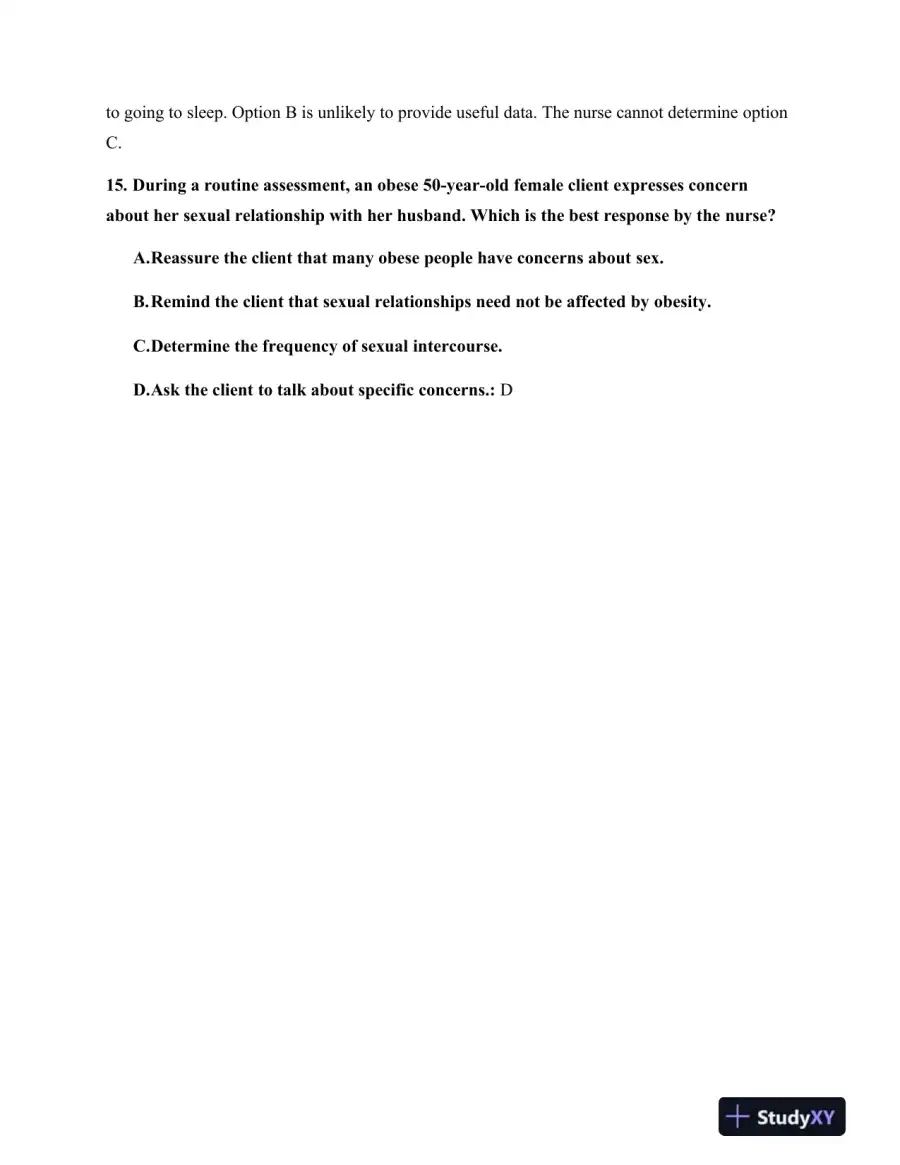 HESI Stephen F. Austin State University RN Fundamentals Practice Exam With Answers (75 Solved Questions), page 11